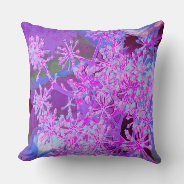 Coolans Abstrakt Retro Natur i Shock rosa och Lila Kudde (Framsida)