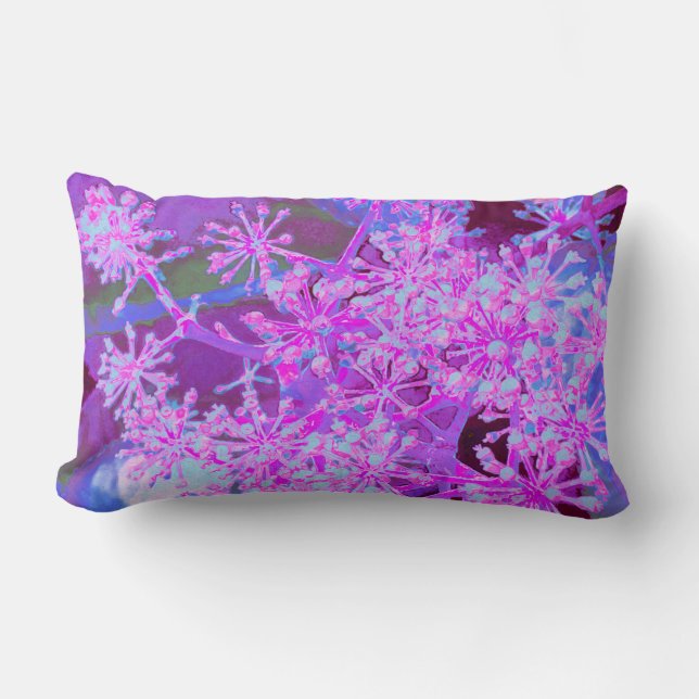 Coolans Abstrakt Retro Natur i Shock rosa och Lila Lumbarkudde (Framsida)