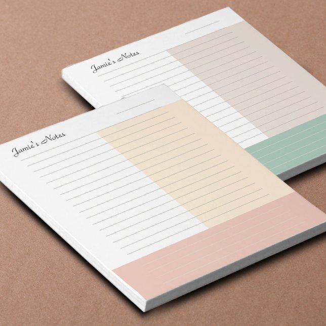 Coolans anpassade namn Modern Beige Sand Peach-lin Anteckningsblock (Skapare uppladdad)