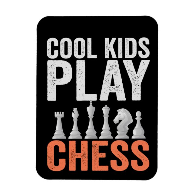 Coolans barn spelar Chess Funny Chess Board Älskar Magnet (Vertikal)