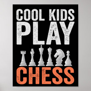 Coolans barn spelar Chess Funny Chess Board Älskar Poster