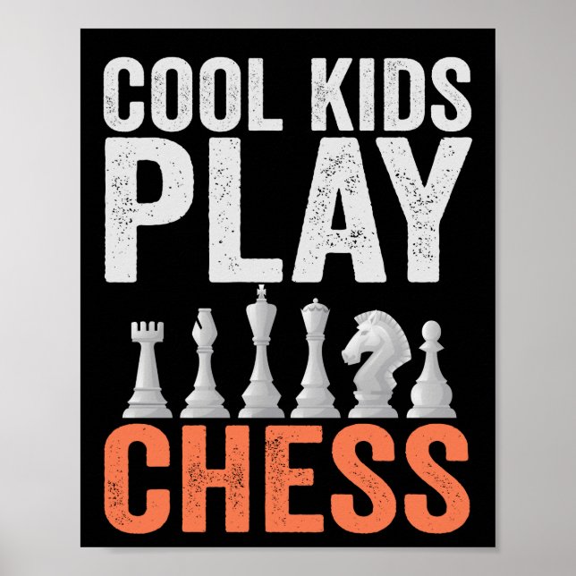 Coolans barn spelar Chess Funny Chess Board Älskar Poster (Framsidan)