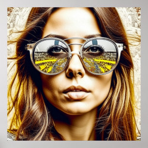 Coolans Chick med reflektion av en musikfestival Poster