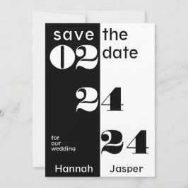 Coolans datumnummer Typografi Black Bröllop Spara Datumet