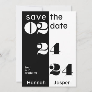 Coolans datumnummer Typografi Black Bröllop Spara Datumet
