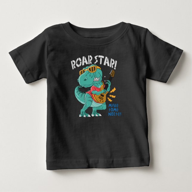 Coolans dinosaurirockstjärna t shirt (Framsida)