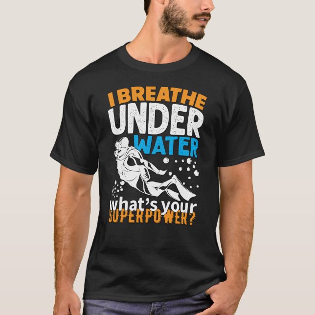 Coolans dykardesign - jag andas under Vatten T Shirt (Framsida)