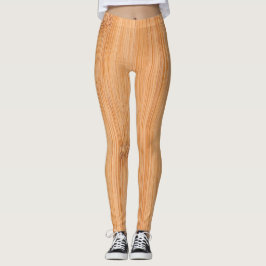 Coolans elegant Ljusbrun bambu träavtryck Leggings