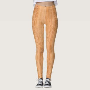 Coolans elegant Ljusbrun bambu träavtryck Leggings