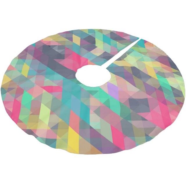 Coolans färgstarka geometriska trianglar mönster julgransmatta borstad polyester (Vinklad)