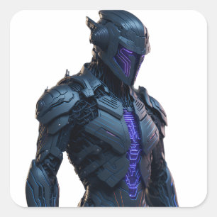 Coolans futuristiska-robotdesign av hög kvalitet fyrkantigt klistermärke