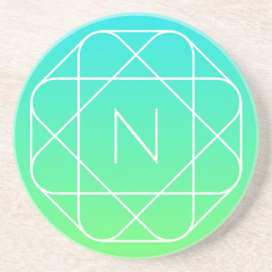 Coolans geometriska monogram Grön gemene och blå Underlägg