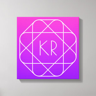 Coolans geometriska monogram   Lila av Magenta Vio Canvastryck