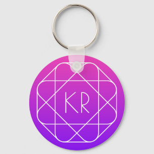 Coolans geometriska monogram Lila av Magenta Vio Nyckelring