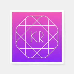 Coolans geometriska monogram   Lila av Magenta Vio Pappersservett