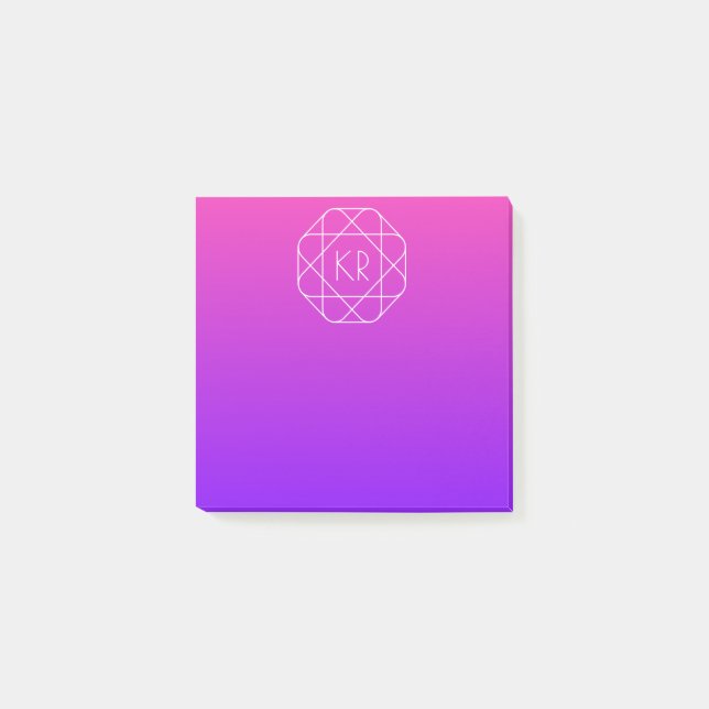 Coolans geometriska monogram | Lila av Magenta Vio Post-it Block (Framsida)
