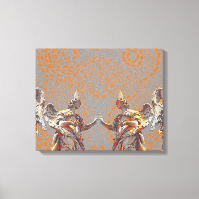 Coolans kollage av skulpturer och orangar canvastryck (Framsida)