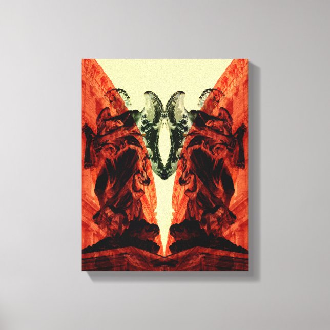 Coolans moderna kollage av historiskt Rom i rött Canvastryck (Framsida)