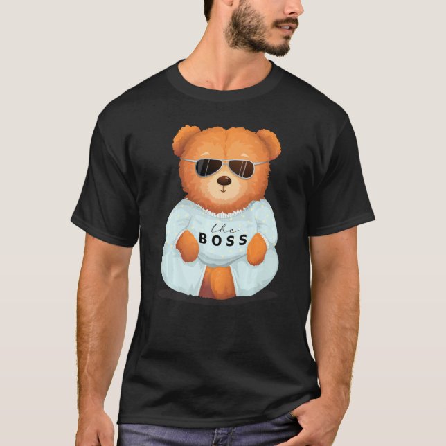 Coolans Nalle med solglasögon teddy vid Cheferna T Shirt (Framsida)