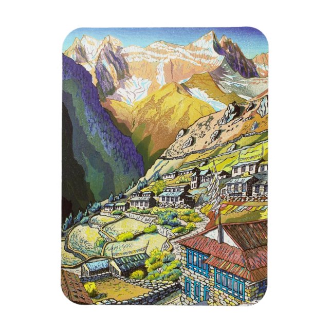 Coolans orientaliska namn Bazar Tibetbergskonst Magnet (Vertikal)