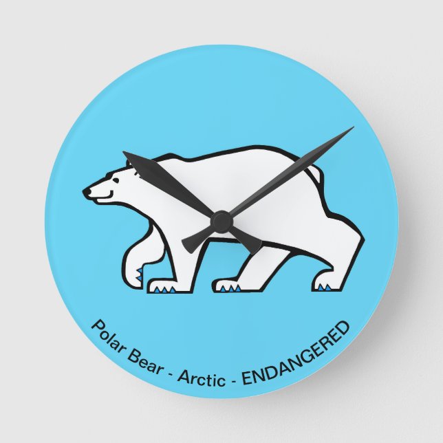Coolans Polar BAR-Arktiska vilt - isblått Rund Klocka (Framsida)