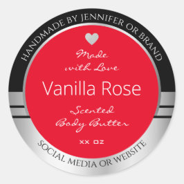 Coolans produktförpackningsetiketter Black Silver Runt Klistermärke