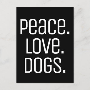 coolans roligt PEACE. KÄRLEK. HUNDAR   Vykort