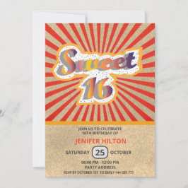 Coolans roligt, retrotypografi, söt 16 inbjudningar