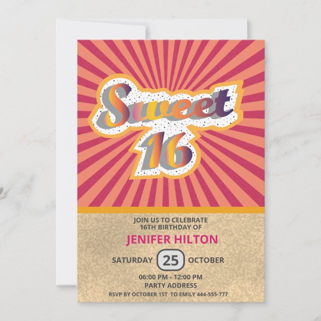 Coolans roligt, retrotypografi, söt 16 inbjudningar (Framsida)
