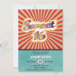 Coolans roligt, retrotypografi, söt 16 inbjudningar