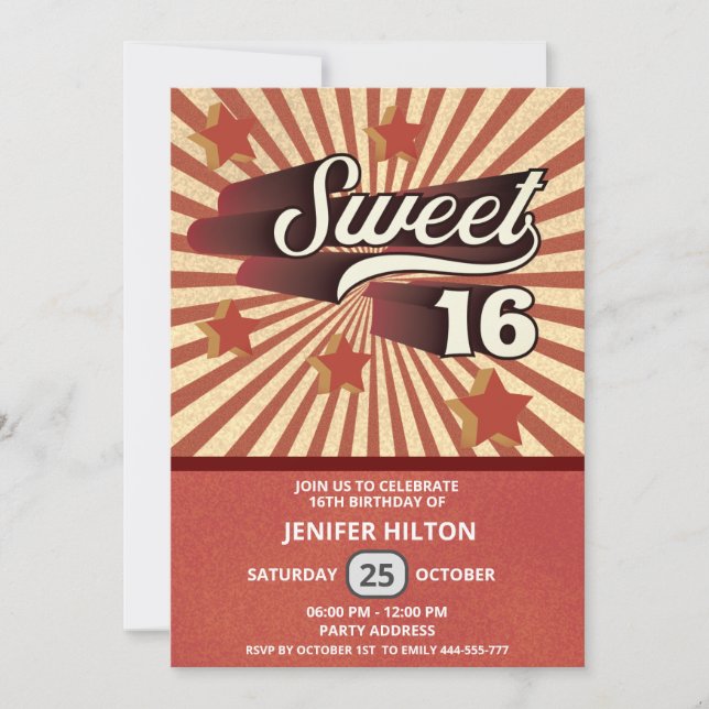 Coolans roligt, retrotypografi, söt 16 inbjudningar (Framsida)