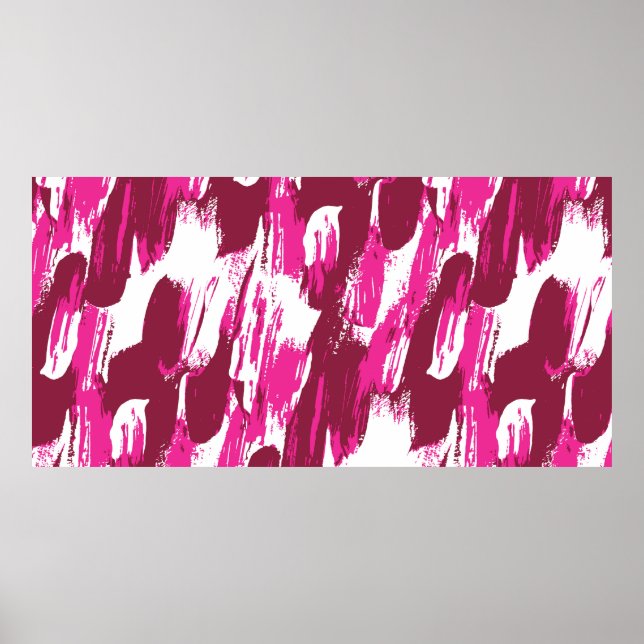 Coolans rosa-penseldrag modern sömlös mönster poster (Framsidan)
