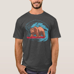 Coolans sommardesign med en grizzlybjörn surfin t shirt