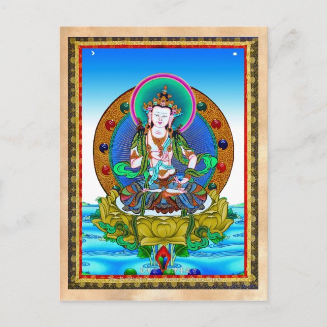 Coolans tatuering av tibetan thangka Vajrasattva Vykort (Framsida)