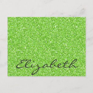 Coolans trendig vibrerar nyare grönt faux glitter vykort
