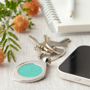 Coolans trendig vibrerar nyljusblå faux glitter swirl silverfärgad nyckelring