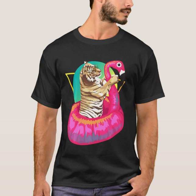 Coolans unika tigerkylning vid Flytande av lamingo T Shirt (Framsida)