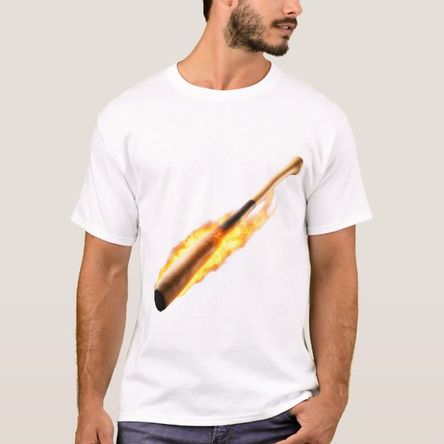 Coolans utformning med Flamning från Baseball Flad T Shirt (Framsida)