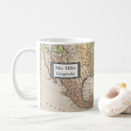 Coolans Vintage Nya världskartan Geografisk lärare Kaffemugg