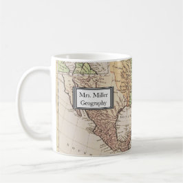 Coolans Vintage Nya världskartan Geografisk lärare Kaffemugg