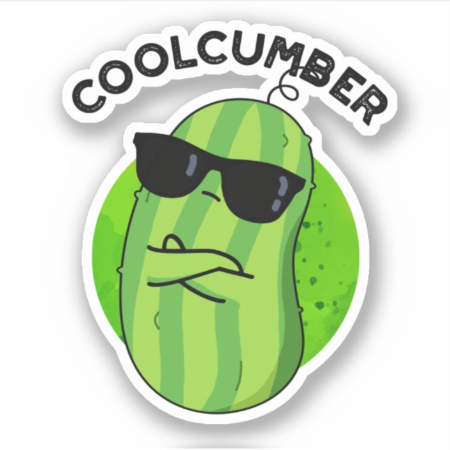 Coolcumber Funny Veggie Cucumber Pun Klistermärken (Framsida)