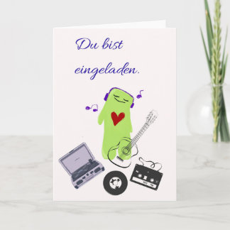 Coole Einladungskarte Du bist eingeladen mit Musik Kort