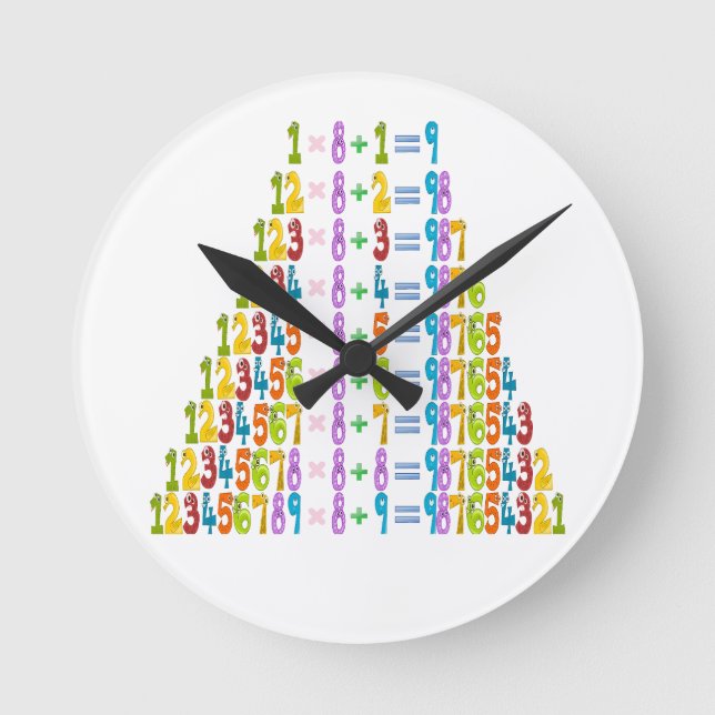 Cooler Funny Math Equations Rund Klocka (Framsida)