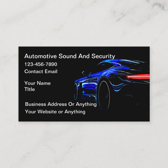 Coolest Automotive Audio And Security Visitkort (Framsida)