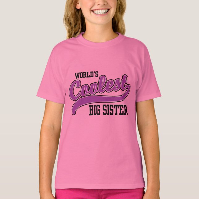 Coolest Big Sister Tee Shirt (Framsida)