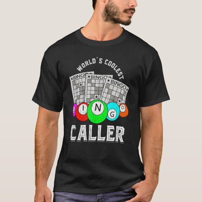 Coolest Bingo Caller Lottery Bingo Player Lotto Ho T Shirt (Framsida)