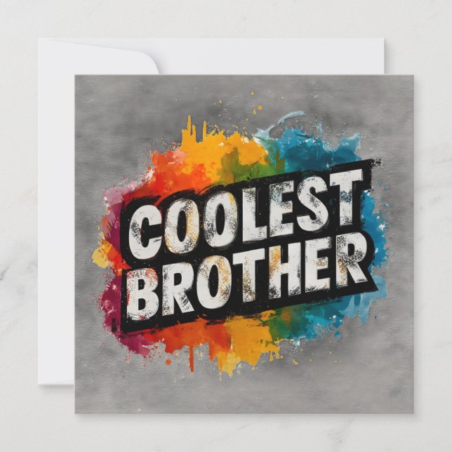 COOLEST BROTHER Typography with Watercolor Stänk (Framsida)