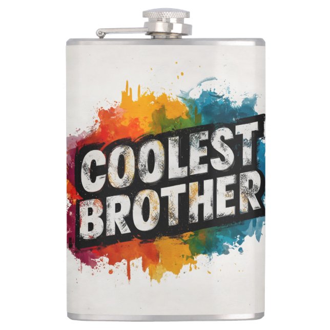 COOLEST BROTHER Typography with Watercolor Stänk Fickplunta (Framsidan)