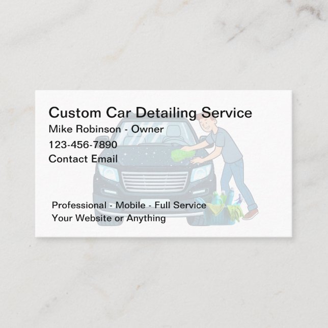 Coolest Car Wash Detailing Theme Business Cards Visitkort (Framsida)