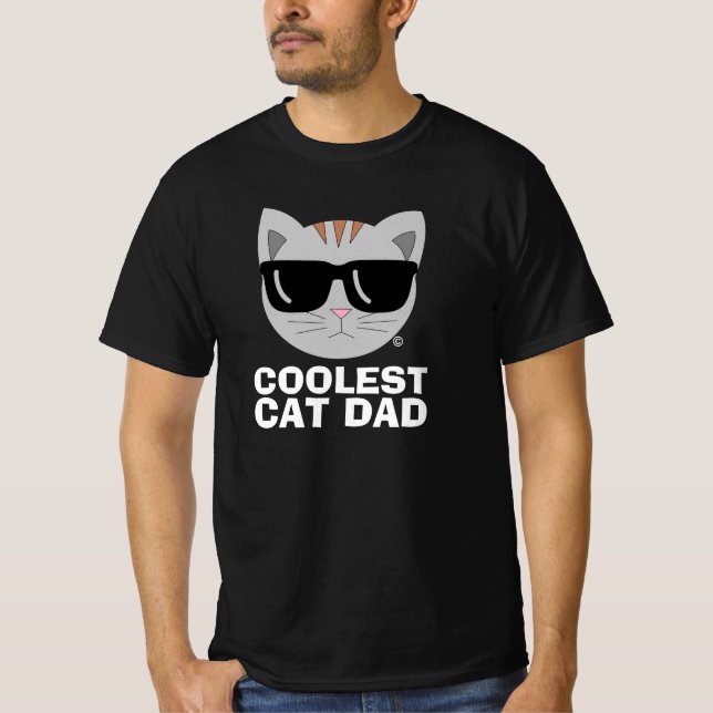 COOLEST CAT PAPPA Sunglass cat T Shirt (Framsida)